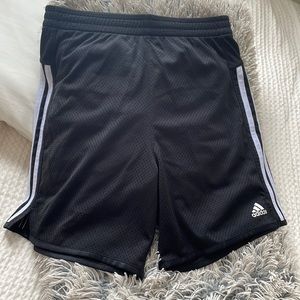 Adidas soccer shorts- black and white